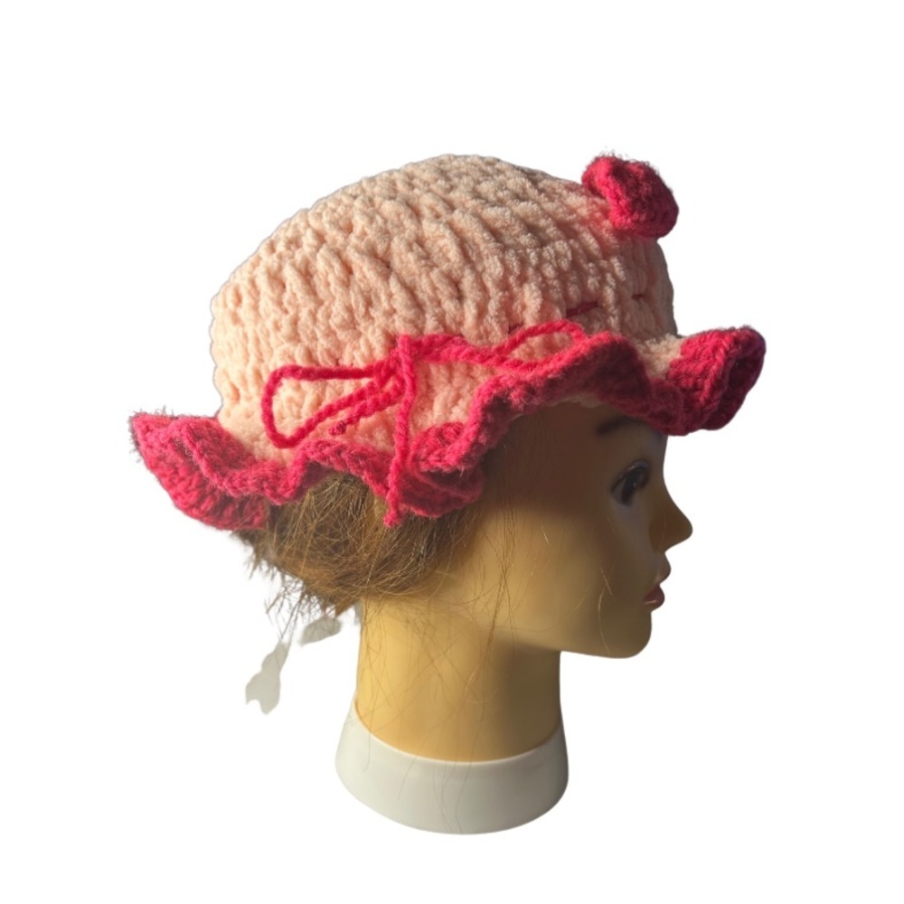 Dark and light Pink Crochet Hat - Picture 2 of 2